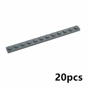 20PCS MOC Thin Bricksプレート60479 1x12ドットモデルクラシックビルディングブロックバルク粒子パーツDIY教育技術キッドおもちゃ