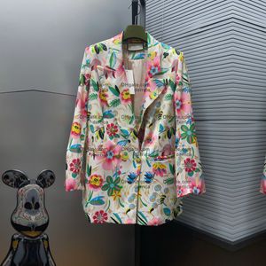 Designer women blazer jacket woman classic letters Tropical flowers spring new released tops