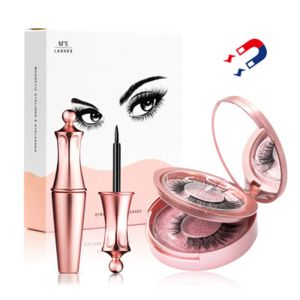 Brushes Magnetic False Eyelashes & Magnetic Liquid Eyeliner Set 5 Magnets Natural Fake Eyelashes Extension Waterproof Lasting Makeup Kit