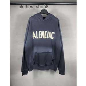 Version Hoodies Balencigs Designer Hoodie Family Mens Sweaters Fashion 24SS High New Tape Letter Printing Hooded Casual Loose Men J3NA