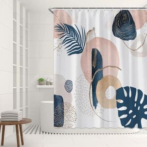 Shower Curtains Abstract Palm Leaf Curtain Aesthetics Tropical Plant Red Sun Banana Minimalist Cute Medieval Modern Art Bath Decor