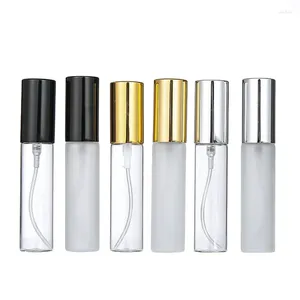 Storage Bottles Perfume Bottle Cosmetic Glass Clear Frost Vials Mini 10ml50Pcs Gold Silver Black Spray Pump Portable Packaging Container