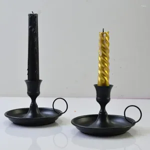 Candle Holders Small For Tabletop Iron Metal Ornaments Coffee Table Dining Bedside Balcony Study Room Tray