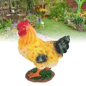 庭の装飾鶏肉用樹脂彫像屋外の裏庭のパティオ芝生の装飾のための飾り飾り家庭動物コレクション