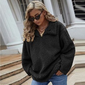 Kadın Hoodies onun ve onun ceketleri yatak kadınlar için düz renkli polar zip sweatshirt uzun kollu