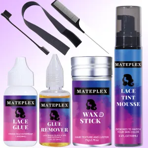 Adhesives Hair Glue For Lace Wig Waterproof Lace Glue Invisible Bonding Glue For Toupee Frontal+Lace Tint Spray Flyaway Wax Stick For Wigs