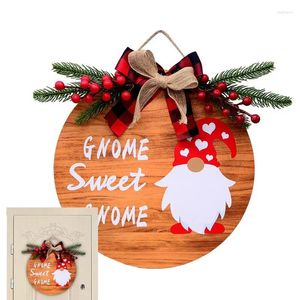 Decorative Flowers Welcome Interchangeable Door Sign Small Wooden Porch Hanging DIY Gnome Rustic Round Wood Wreaths Christmas Decor