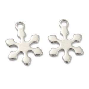 Sandaler 1000pcs 304 Rostfritt stål Charms Laserskuren snöflinga Charm för julsmycken Making DIY örhängen Hängen Tillbehör