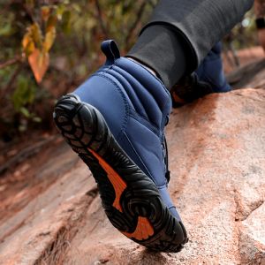 Botas de inverno botas de caminhada quente homens homens de borracha correndo sapatos descalços não -prelimusclip à prova d'água para caminhada ao ar livre