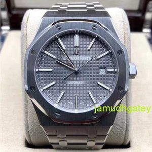 ミニマリストAPリストウォッチロイヤルオークシリーズ15400st Precision Steel Grey Dial Mensファッションレジャービジネススポーツ機械時計