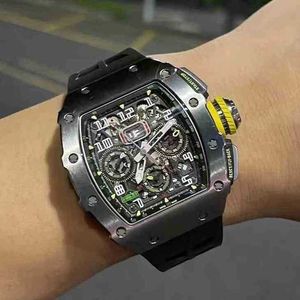 Luxury Mens Mechanics Titta på Richa M Sport Wristwatch Business Leisure helautomatisk mekanisk kolfiber ihålig Tourbillon BP9T