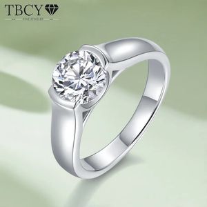 TBCYD 2CT D Color Rings For Woman S925 Silver Round Brilliant Diamond Solitaire Engagement Wedding Band Jewelry Gifts 240402