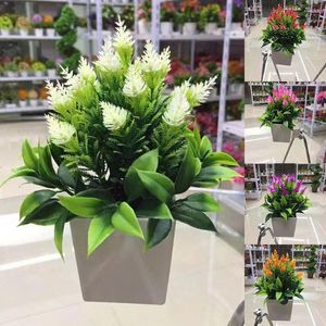 Decorative Flowers Indoor Decoration Office Decor Home Tree In Pot Plastic Fake Plants Artificial Faux