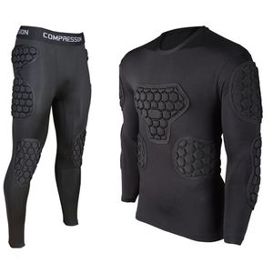 Professionell rugbyfotbollsfotbollsmålvakt Jerseys Armor Uniform Thicken Eva Sponge Elbow Knä vadderade skjortor Pants Protector 240325