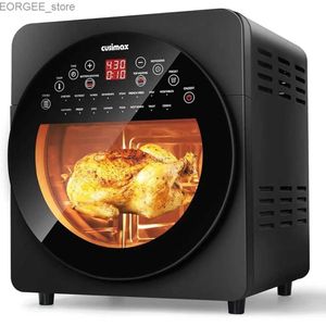 Air Fryers 2023 New Cusimax Air Fryer Toaster Ofen 15,5 Liter Luftbraten Kombination großer Transformator -Toaster mit Karussell und Dehydrator Y2404022