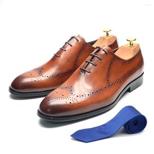 Kleid Schuhe Luxus Italienische Herren Hochzeit Echtes Leder Handgemachte Brogue Wingtip Oxford Schwarz Braun Formal Für Männer