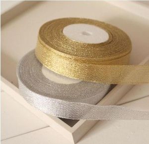 10 Roll Golden Glitter Glitter Metallic Jewelry Gift Ribbon 2cm Gold 1 Roll 25 YDS22 M7116658