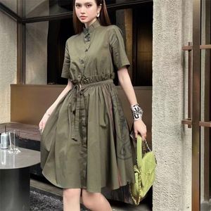 Designer Women's Classic Fashionable Temperament Casual Print Letter Wrapped Midje Slimming ärmlös Fashion French Dress Summer Dress