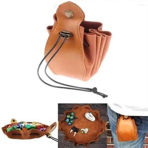 Storage Bags Fashion Pouch Multiple Sides Tool Leather Drawstring Board Game Dice Bag Tray Coin Purse