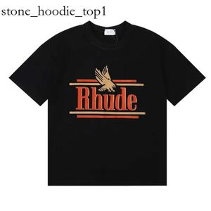 Rhude Hip Hop Streetwear Famous Designer Mens T Shirt Trendy Rhude Shirt High Quality Short Sleeve Graphic Printed Clothing Quick Dry Rhude Shirt Polo 5095