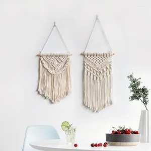 Tapisserier Simple Bohemian Tapestry Wall Hanging Home Decoration Handvävd Cotton Cord Tassel Homestay Hall Bedroom Decor