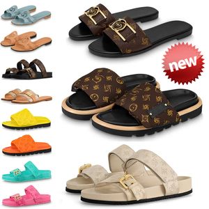 Designer tofflor Sandaler Kvinnor Män lyxiga skjutreglage Flat Mule Low Loafers Flat läderskor Slippare Flip Flop Ladies Beach Slide Summer