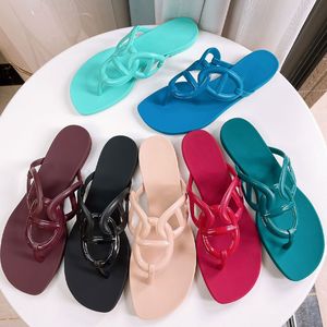 Designer -Pantoffeln Fashion Ladies Flip Flops Sommer Beach Slipper Kette Einfache Jugendflache Slipper Schuhe geeignet für Frühlings Sommerstrände Schuhe