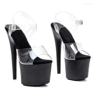 Dansskor Wome Fashion 17cm/7inches PVC Upper Platform Sexy High Heels Sandal Pole 033