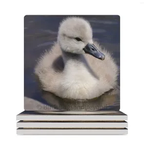 Bord Mats Baby Swan Floating Ceramic Coasters (Square) Mug Mat Christmas Tea Custom Bulk