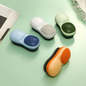 The new double-sided soft wool laundry brush does not harm the clothes household grip comfortable multi-functional cleaning brush God wholesale