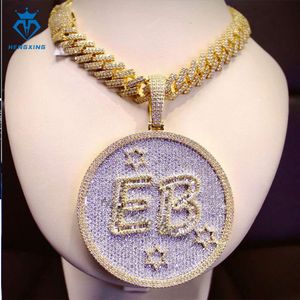 Hip Hop Hot Sale Lettera iniziale VVS MOISSanite Ciondolo a ciondolo personalizzato in oro rosa con oro rosa