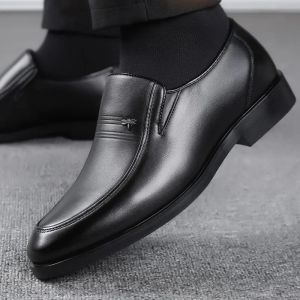 Boots Men's Breathable Leather Shoes Black Soft Leather Soft Bottom Spring and Autumn Best Man Men's Business Formal Wear Casual Shoe