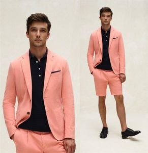 2020 Summer Plajı Erkekler Blazer Düğün Takımı İnce Fit 2 Parçalı Damat Smokin Mens Prom Takım Jacketpants Özel Made 1049196