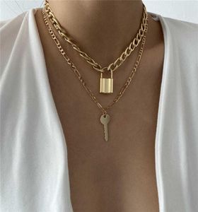 Luxury designer Necklace Ingemark Multi Layer Lover Lock Pendant Choker Necklaces Steampunk Heart Chain Collier Couple Jew8744750