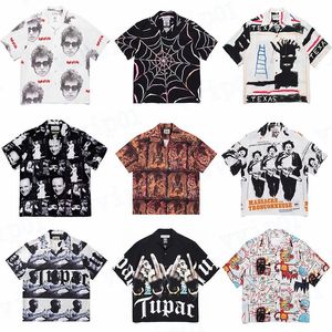 Hawaii T-shirty Polos Wacko Maria Men Projektantki Tshirts Streetwear Multicolor Summer Short Sleeve Mens Druku