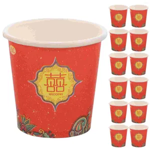 使い捨てカップストロー100 PCコフィーマグフェスティバル中国の飲み物宴会サービスパーティーペーパー