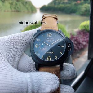 Zegarek na rękę na rękę na rękę Męskie zegarek dla mechanicznego automatycznego szafirowego lustra 47 mm 13 mm Cowhide Watchband Sport W6I9