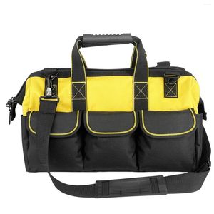 Torby do przechowywania narzędzia ogrodowe torba 15 cali szerokości ust z formowaną torbą podstawową dla mężczyzn ciężka tkanina poliestrowa 600D (żółty kolor)
