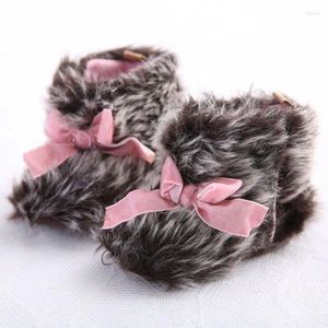 Boots 2024 Fashion Winter Baby Infant Girls Warm Ankle Snow Toddler Fur Plush Insole Shoes