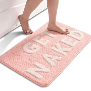 Carpets Get Naked Badematte, lustiger rosa und weißer, rutschfester Badezimmerteppich, maschinenwaschbar, super saugfähiger Bodenteppich, Badewanne, Dusche, Schlafzimmer