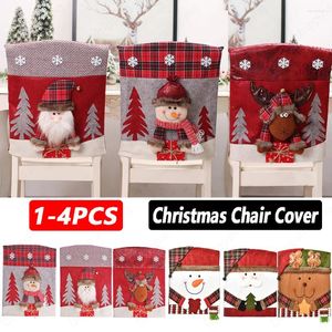 Chair Covers 1/2/3PCS Christmas Dining Cover Xmas Elastic Stretch Waterproof Warm Portable Year For Party El Banquet