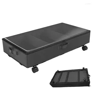 Sacos de armazenamento sob a cama organizador saco estrutura resistente grande capacidade underbed reforçado lidar com janela clara loja para roupas