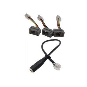 Adaptador de fone de ouvido para celular, cabo adaptador de fone de ouvido com furo redondo de 3.5 para cabeça de cristal rj9