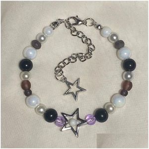 Perlenstrang-Armband-Set, Perlenschmuck, Stern-Nana-Stil, Charm-Armreifen für Frauen, Y2K-Drop-Lieferungsarmbänder, Dhpa0