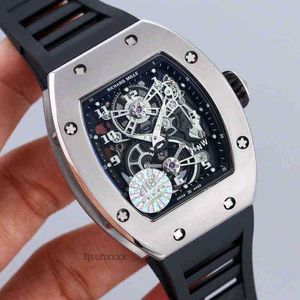 럭셔리 남성 기계공 시계 Richa M Sport Wristwatch Business 레저 완전 자동 기계식 탄소 섬유 중공 투르 빌론 YHD5