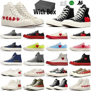 with box canvas shoes men women trainers PLAY big red Multi heart eye low high White Black Grey Blue Quartz Bright Pink Polka Dot White casual sneaker sports shoes