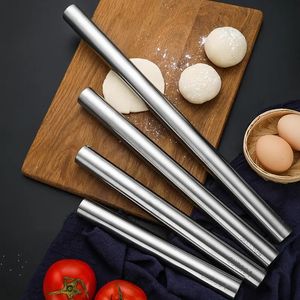 Solid Heart 304 Stainless Steel Rolling Pin Cake Roller Dough Bakeware Pizza Noodles Making Nonstick 240328
