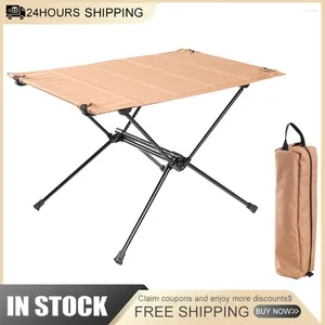 Tavolo pieghevole da campeggio pieghevole per mobili da campeggio, tavolo pieghevole leggero in alluminio da pesca (cachi)