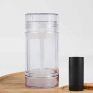 Storage Bottles 50ml Refillable Empty Deodorant Portable Round Cosmetic White Clear Black Bottle For Skin Care