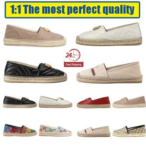 Vårens höstdesigners sandaler avslappnade kvinnor espadrilles sommarluxurys damer platt strand halv tofflor mode kvinnan loafers cap toe fiskare duk skor 35-40